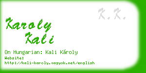 karoly kali business card